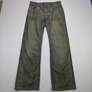 Projek Raw Mens Corduroy Pants Olive Gold Straight Leg 32x32 Streetwear Grunge